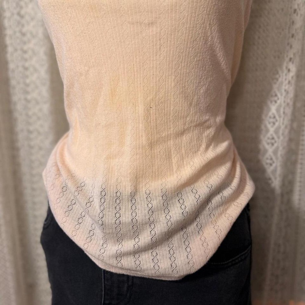 Vintage Victoria's Secret Pink Pointelle Lace Cami Top Soft Girl Coquette Size L - Picture 4 of 7